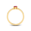 East West .50 Ct Round Ruby Pavé Birthstone Ring