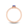 East West .50 Ct Round Sapphire Pavé Birthstone Ring