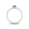 East West .50 Ct Round Sapphire Pavé Birthstone Ring