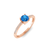 East West .50 Ct Round Topaz Pavé Birthstone Ring