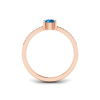 East West .50 Ct Round Topaz Pavé Birthstone Ring