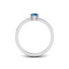 East West .50 Ct Round Topaz Pavé Birthstone Ring