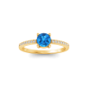 East West .50 Ct Round Topaz Pavé Birthstone Ring