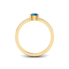 East West .50 Ct Round Topaz Pavé Birthstone Ring