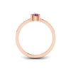 East West .50 Ct Round Tourmaline Pavé Birthstone Ring
