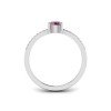 East West .50 Ct Round Tourmaline Pavé Birthstone Ring