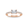 .62 Ctw Emerald Diamond Pavé Engagement Ring