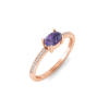 East West .50 Ct Oval Alexandrite Pavé Birthstone Ring