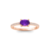 East West .50 Ct Oval Amethyst Pavé Birthstone Ring