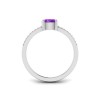 East West .50 Ct Oval Amethyst Pavé Birthstone Ring