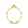 East West .50 Ct Oval Amethyst Pavé Birthstone Ring
