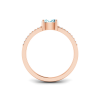East West .50 Ct Oval Aquamarine Pavé Birthstone Ring