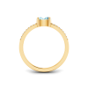 East West .50 Ct Oval Aquamarine Pavé Birthstone Ring