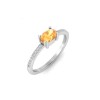 East West .50 Ct Oval Citrine Pavé Birthstone Ring