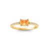 East West .50 Ct Oval Citrine Pavé Birthstone Ring