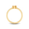 East West .50 Ct Oval Citrine Pavé Birthstone Ring