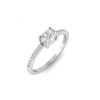 East West .50 Ct Oval CZ Pavé Birthstone Ring