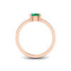 East West .50 Ct Oval Emerald Pavé Birthstone Ring