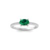East West .50 Ct Oval Emerald Pavé Birthstone Ring