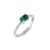 East West .50 Ct Oval Emerald Pavé Birthstone Ring