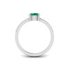 East West .50 Ct Oval Emerald Pavé Birthstone Ring