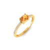 East West .50 Ct Oval Garnet Pavé Birthstone Ring