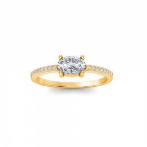 .50 Ct East West Oval Lab Diamond Pavé Ring