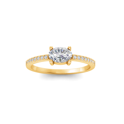 .50 Ct East West Oval Lab Diamond Pavé Ring