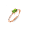 East West .50 Ct Oval Peridot Pavé Birthstone Ring