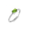 East West .50 Ct Oval Peridot Pavé Birthstone Ring