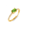 East West .50 Ct Oval Peridot Pavé Birthstone Ring