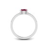 East West .50 Ct Oval Ruby Pavé Birthstone Ring
