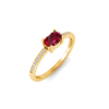 East West .50 Ct Oval Ruby Pavé Birthstone Ring