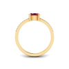 East West .50 Ct Oval Ruby Pavé Birthstone Ring