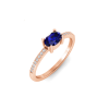 East West .50 Ct Oval Sapphire Pavé Birthstone Ring