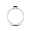 East West .50 Ct Oval Sapphire Pavé Birthstone Ring