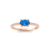 East West .50 Ct Oval Topaz Pavé Birthstone Ring