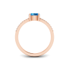 East West .50 Ct Oval Topaz Pavé Birthstone Ring