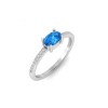 East West .50 Ct Oval Topaz Pavé Birthstone Ring