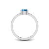 East West .50 Ct Oval Topaz Pavé Birthstone Ring