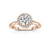 .75 Ctw Round Diamond Halo Engagement Ring