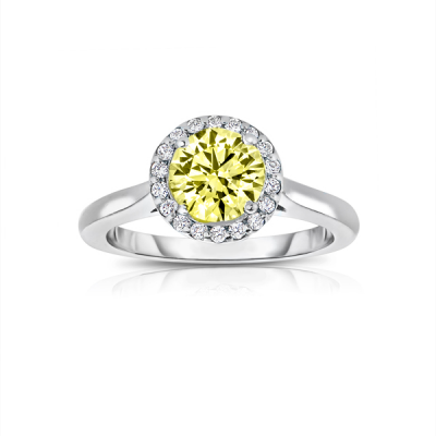 Halo Fancy Yellow Ring