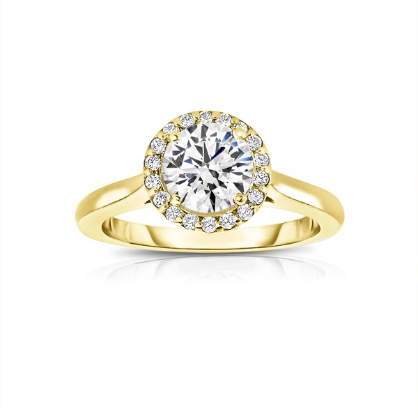 .75 Ctw Round Diamond Halo Engagement Ring