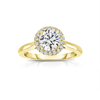 .75 Ctw Round Diamond Halo Engagement Ring