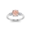 1 Ct Morganite & .40 ctw Diamond Cherish Three Stone Engagement Ring