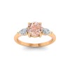 1 Ct Morganite & .40 ctw Diamond Cherish Three Stone Engagement Ring
