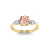 1 Ct Morganite & .40 ctw Diamond Cherish Three Stone Engagement Ring