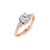 1 Ct Moissanite & .40 Ctw Diamond Cherish Three Stone Engagement Ring