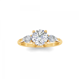 1 Ct Round Lab Diamond Cherish Three Stone Engagement Ring