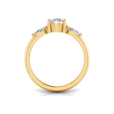 1 Ct Round Colorless Lab Diamond Cherish Three Stone Engagement Ring